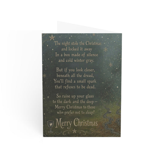 Greeting Card — Dark Gothic Christmas "Merry Christmas" Poem