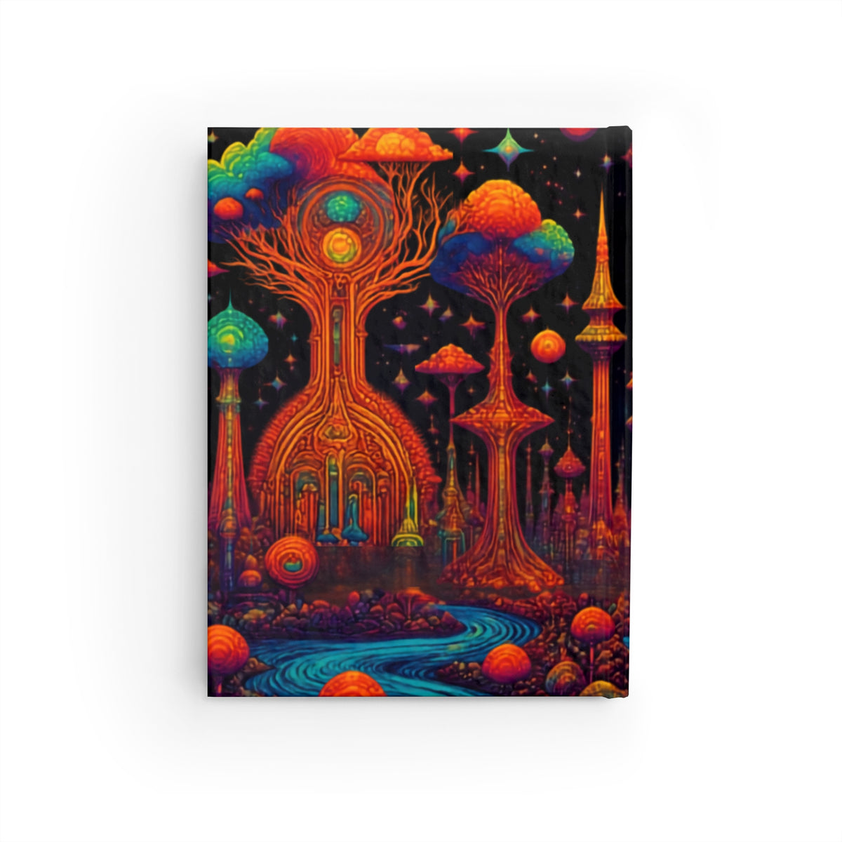 Cosmic Temple Glow Hardcover Journal Psychedelic Fantasy Notebook