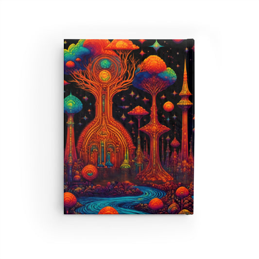 Cosmic Temple Glow Hardcover Journal Psychedelic Fantasy Notebook
