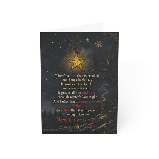 Christmas Star Greeting Card — Vintage Night Sky Poem Card (Pack of 1/10/30/50)