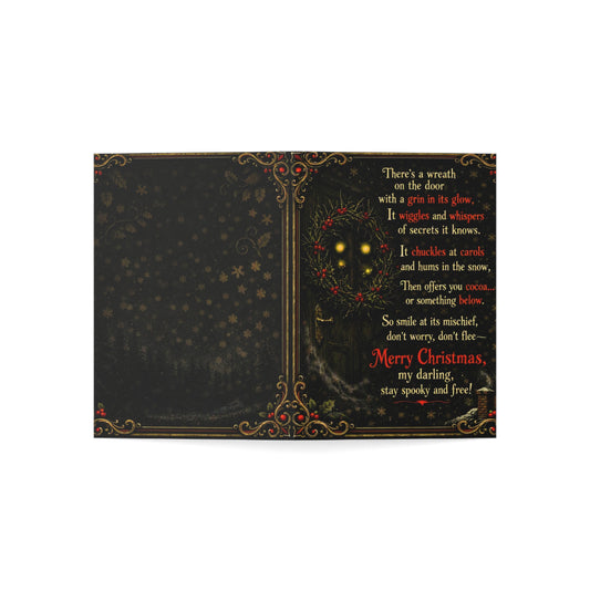 Creepy Victorian Wreath Christmas Greeting Card