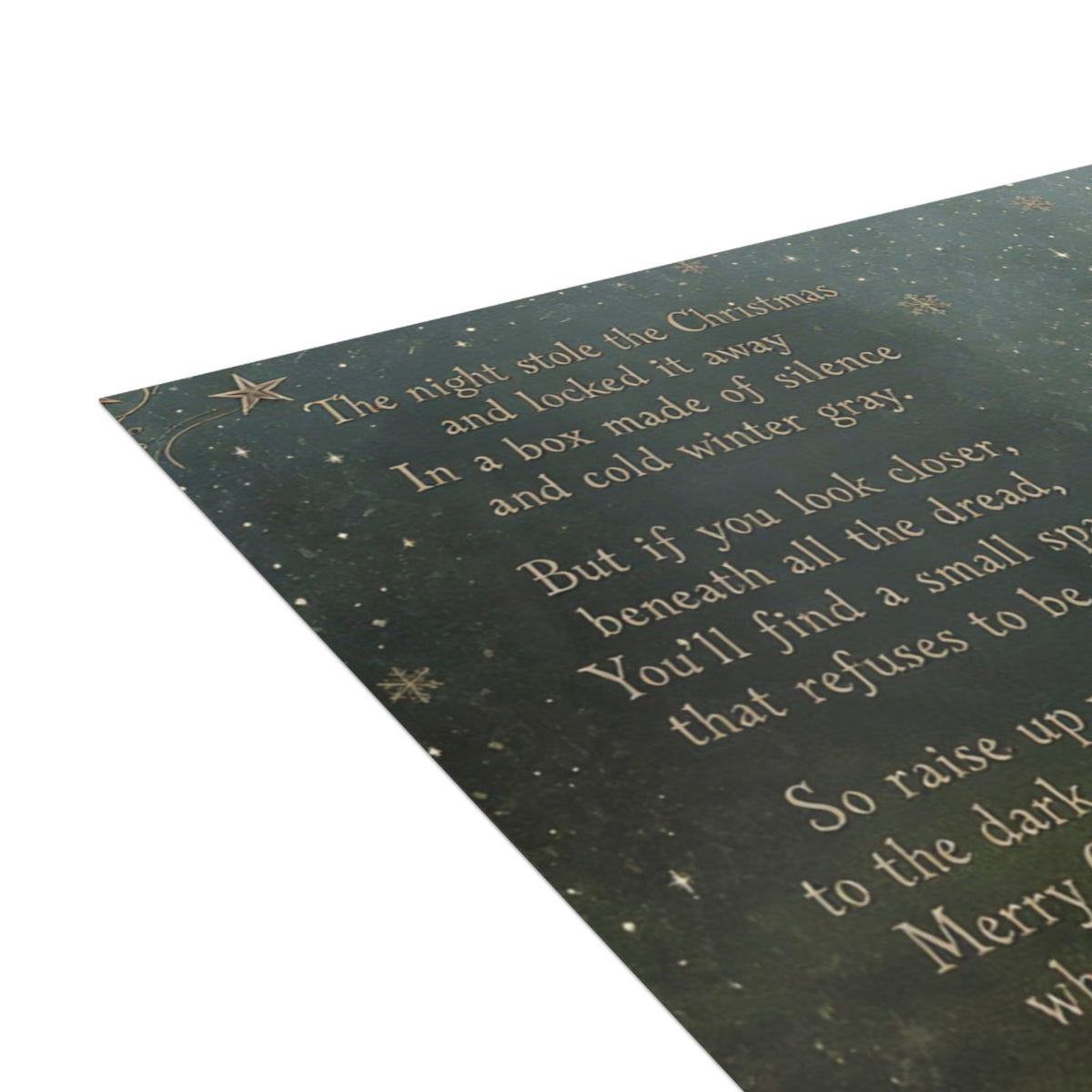 Greeting Card — Dark Gothic Christmas "Merry Christmas" Poem