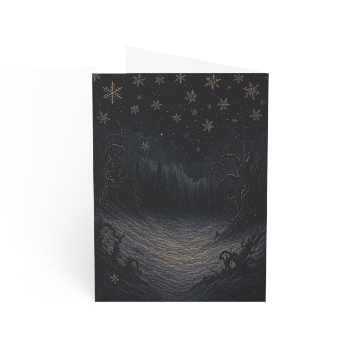 Christmas Star Greeting Card – Dark Forest Holiday Card with Poem (Set of 1/10/30/50)