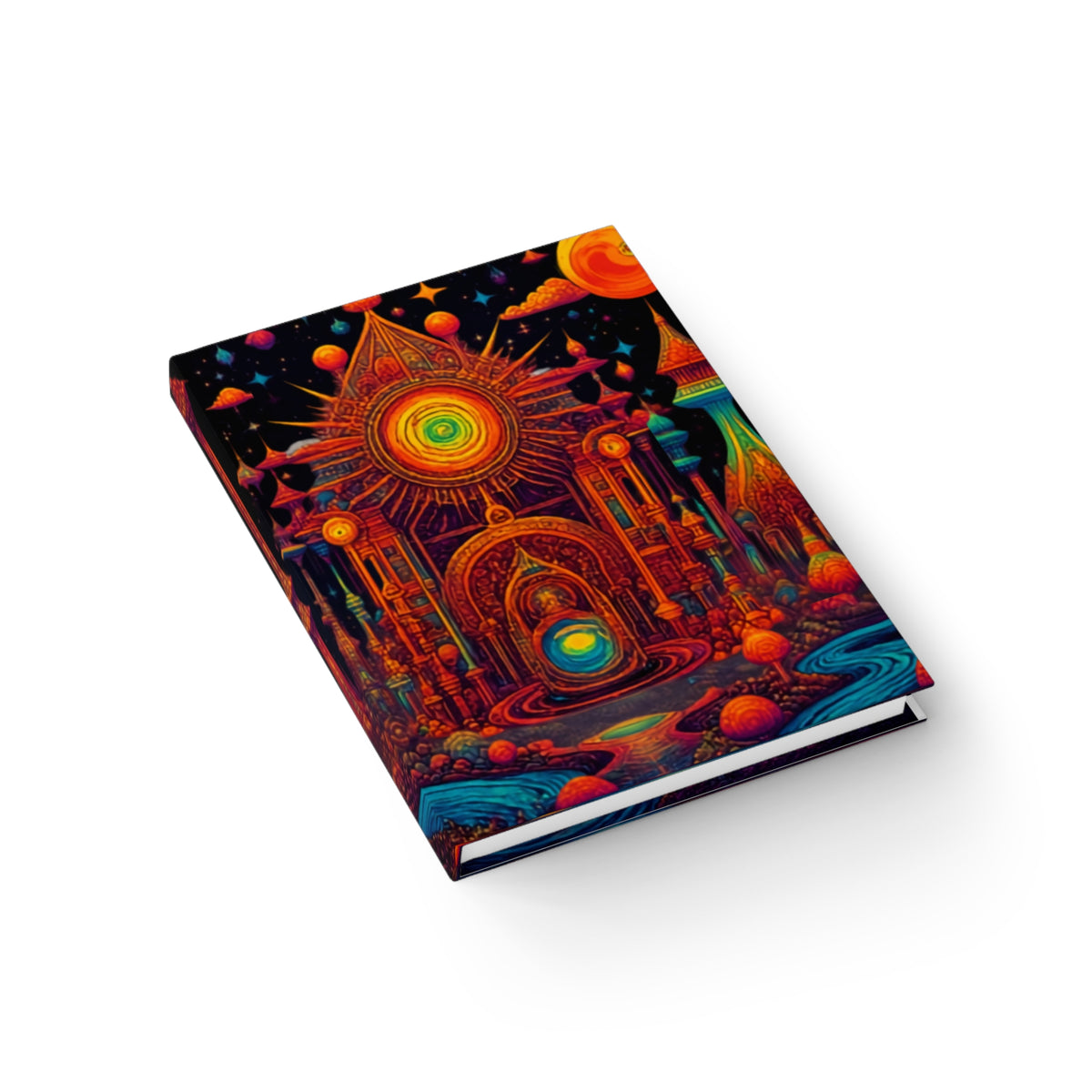 Cosmic Temple Glow Hardcover Journal Psychedelic Fantasy Notebook