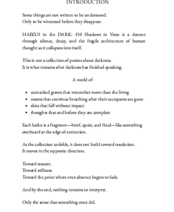 Haikus in the Dark: 150 Shadows in Verse | Dark Poetry eBook