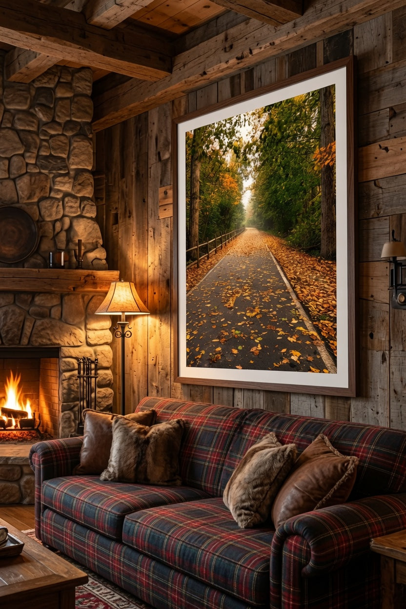 Autumn Forest Path Fall Nature Photography Woodland Trail Landscape Decor Instant (Digital Download)